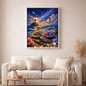 Traumschildkröte am Leuchtturm mit 119 Farben - Diamond Painting Kit - AI Artwork by SK Moments 60x80cm (eckige Steine)