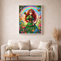 Regenbogenjägerin - Diamond Painting Kit - AI Artwork by Farbenzauberwelt 50x50cm (eckige Steine)