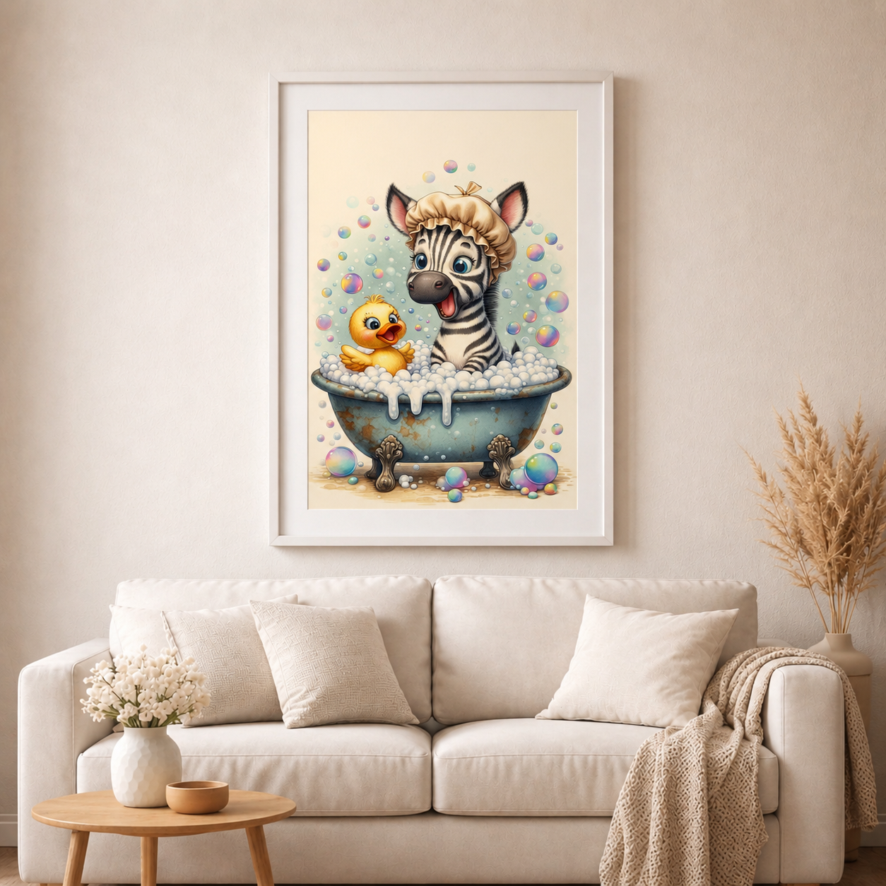 Zebra -Schaumzauber - Diamond Painting Kit - AI Artwork by Glitzerkrümel 50x88cm (eckige Steine)