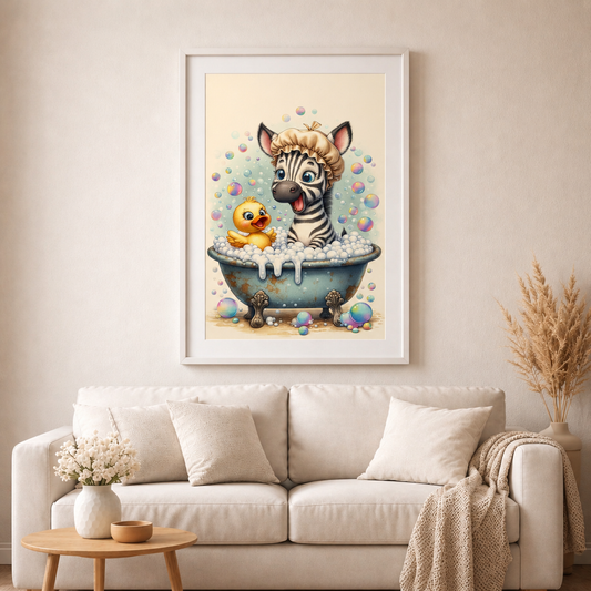 Zebra -Schaumzauber - Diamond Painting Kit - AI Artwork by Glitzerkrümel 50x88cm (eckige Steine)