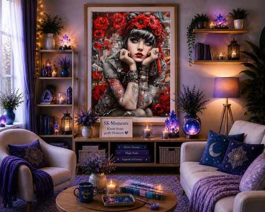 Rosenrebellin  - Diamond Painting Kit | 60*75 cm | 150 DMC-Farben | Artwork by Anny_Ai