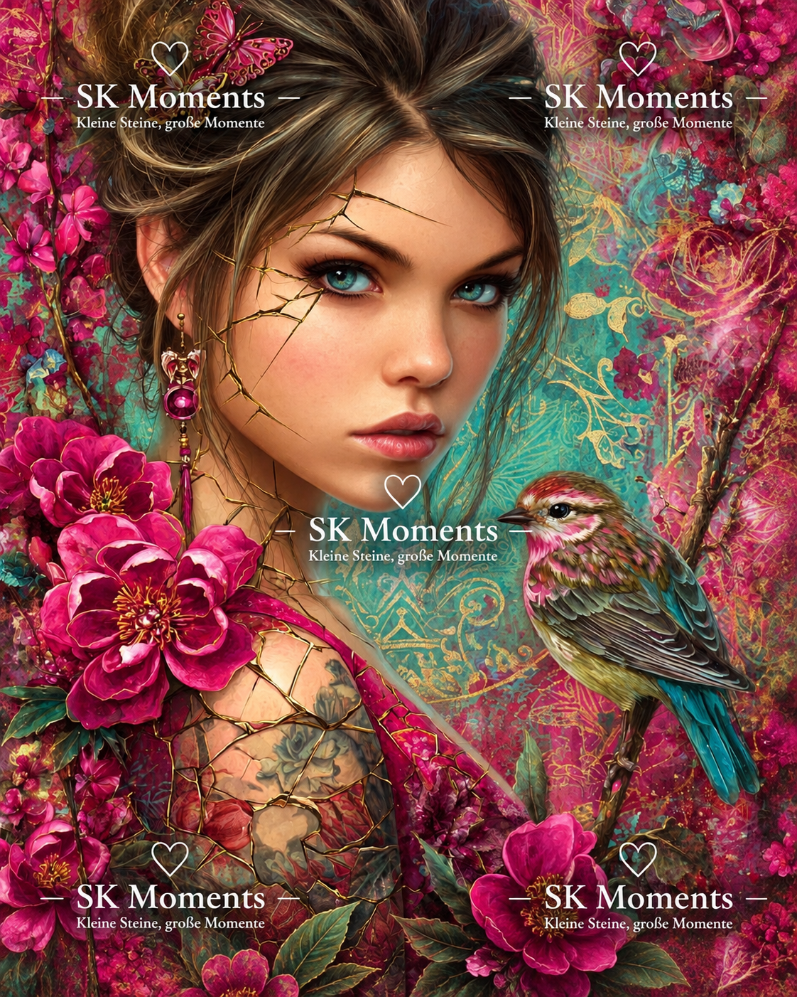 Rosenrebellin – Diamond Painting mit SK Moments Wasserzeichen